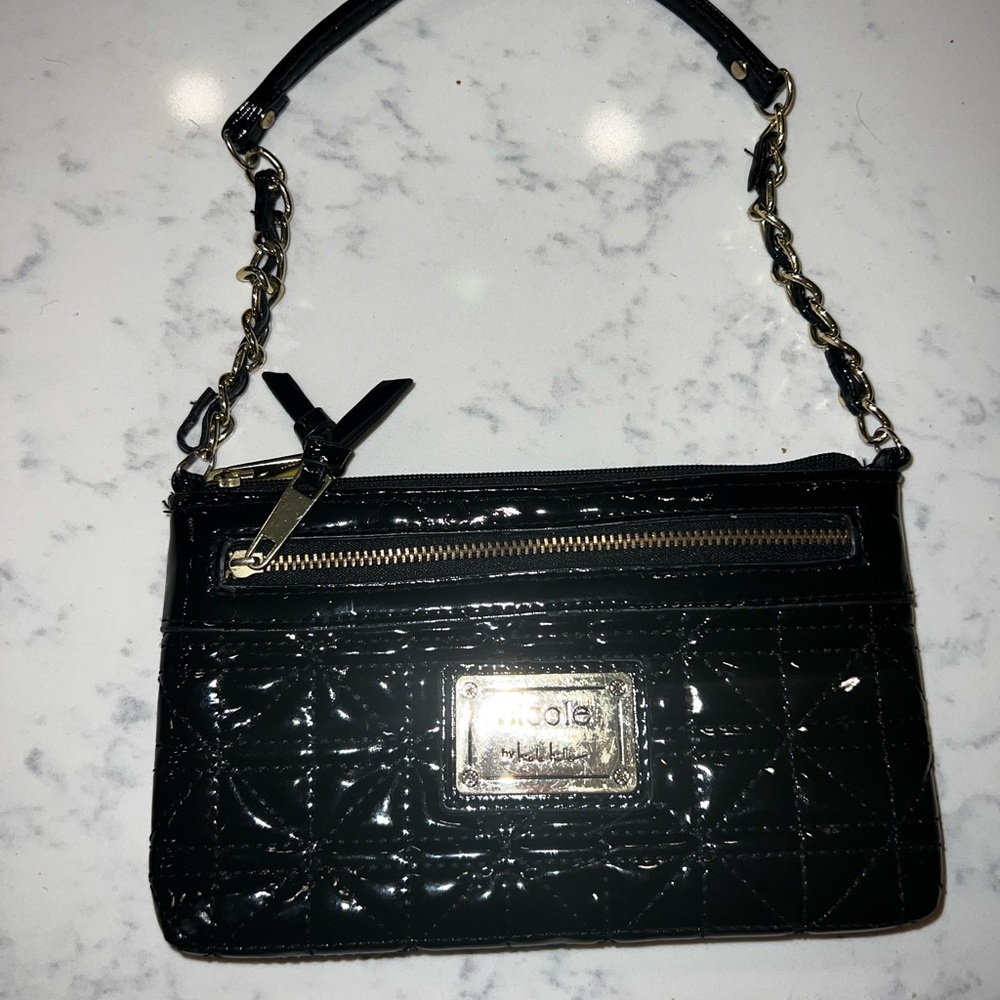 Black Patent Leather Crossbody Bag